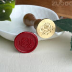 Rose Wax Stamp with Wooden Handle for Crafting and Invitations