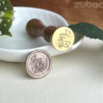 Save the date wax seal stamp a with wooden handle