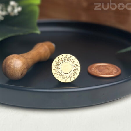 Sun custom wax seal stamp with a wooden handle -1