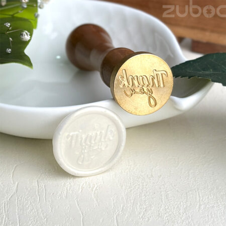 Thank You custom wax seal stamp with a wooden handle