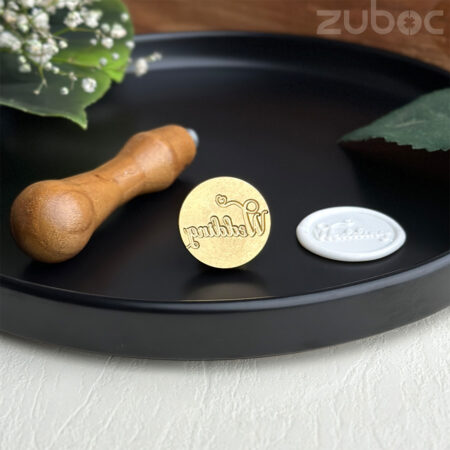 Wedding custom wax seal stamp with a wooden handle -1