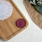 “Elegant Wine Red Rose Wax Seal – 3cm”