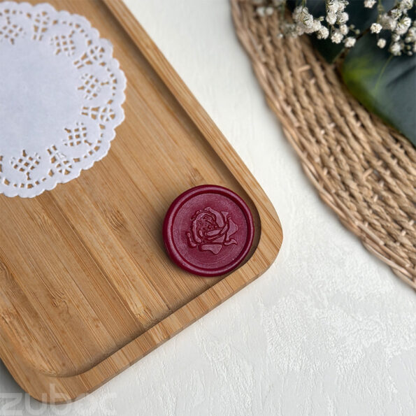 "Wine Red Rose Wax Seal 3cm by Zuboc"