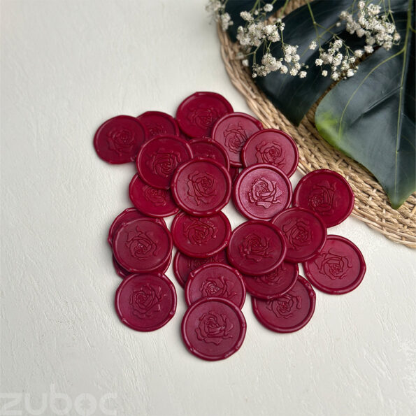 "Wine Red Rose Wax Seal 3cm by Zuboc"