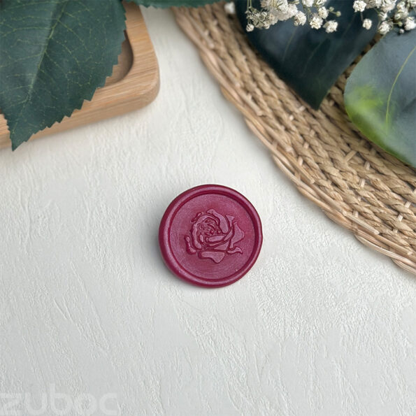 "Wine Red Rose Wax Seal 3cm by Zuboc"