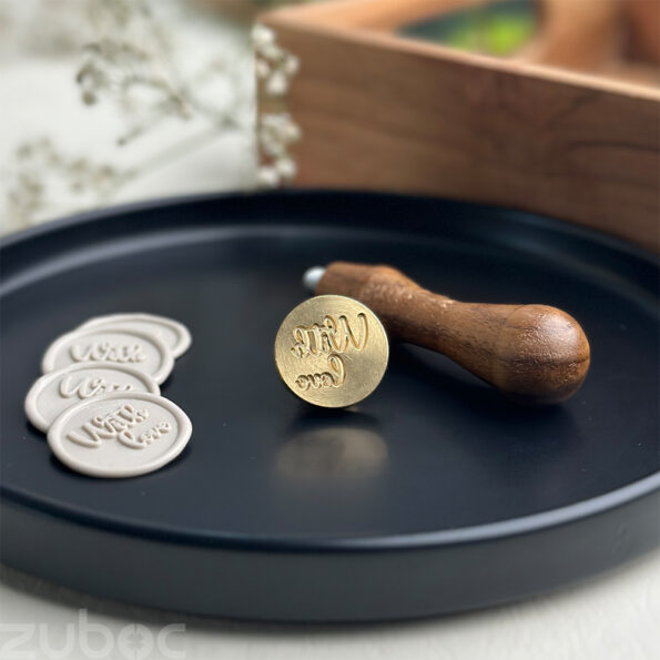 With love custom wax seal stamp with a wooden handle -1