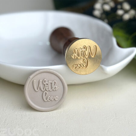 With love custom wax seal stamp with a wooden handle