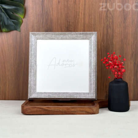 "Grey Vintage Photo Frame 8x8, Classic Elegance by Zuboc"