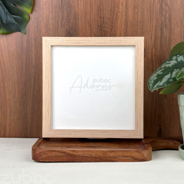 "Pine Wood Photo Frame 8x8, Rustic Charm by Zuboc"