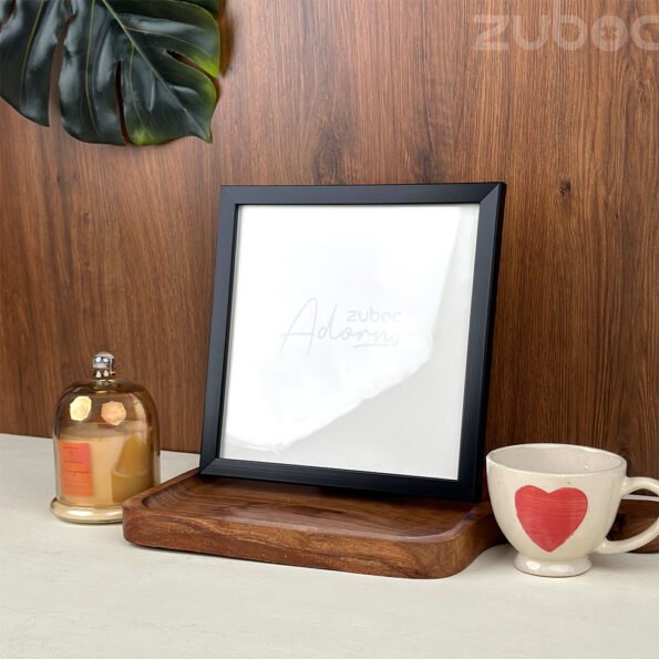 "Plain Black Photo Frame 8x8, Sleek Modern Design by Zuboc"