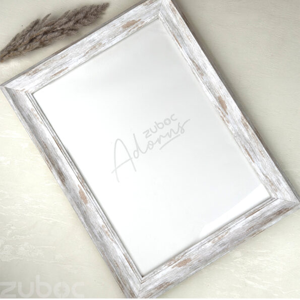 "Elegant White Vintage A3 Photo Frame by Zuboc"