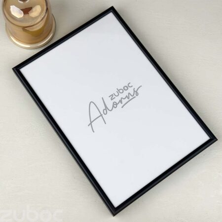 "Elegant Black Metallic A4 Photo Frame by Zuboc, Ideal for Professional and Personal Display"