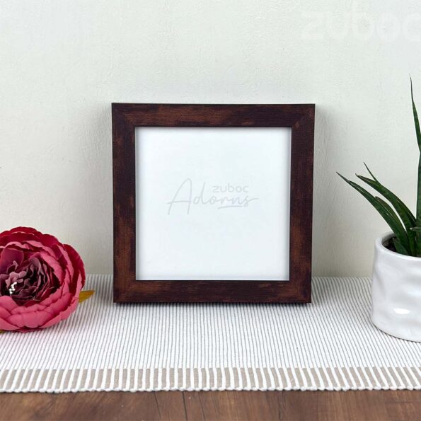 "Elegant Coffee Brown Photo Frame 6x6 inch by Zuboc"