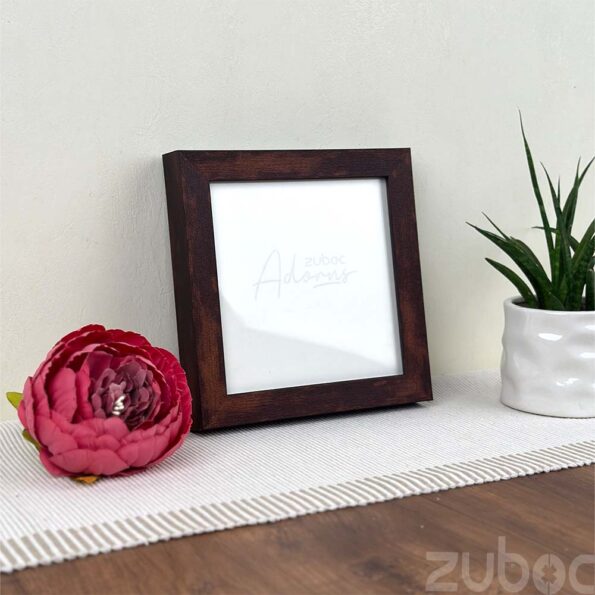 "Elegant Coffee Brown Photo Frame 6x6 inch by Zuboc"