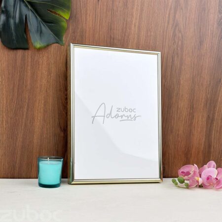 Sleek Gold Metallic Photo Frame A4 for 12x8 Photos by Zuboc