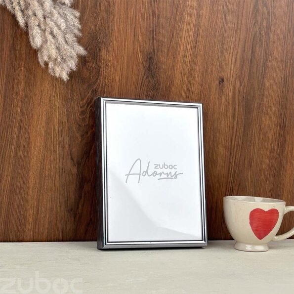 Sleek Silver Metallic 8x6 Photo Frame by Zuboc