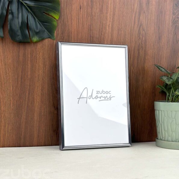 Modern Silver Metallic A4 Photo Frame by Zuboc