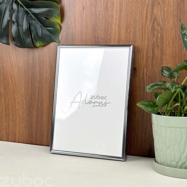 Modern Silver Metallic A4 Photo Frame by Zuboc