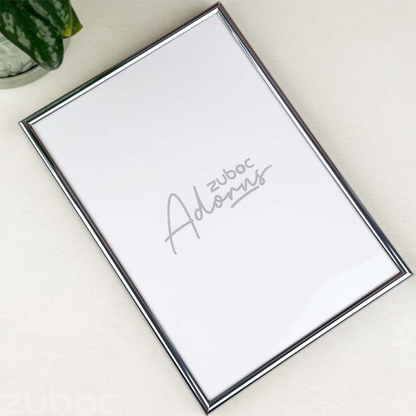 Modern Silver Metallic A4 Photo Frame by Zuboc