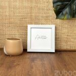 "Sophisticated Thick White Photo Frame 6x6 inch by Zuboc"