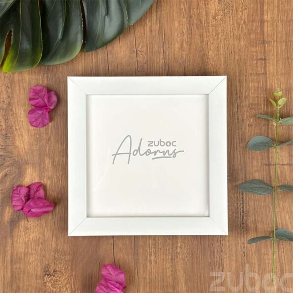 "Sophisticated Thick White Photo Frame 6x6 inch by Zuboc"