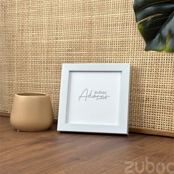 "Sophisticated Thick White Photo Frame 6x6 inch by Zuboc"