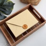 Counter flap envelope Banana yellow and light gold wax seal