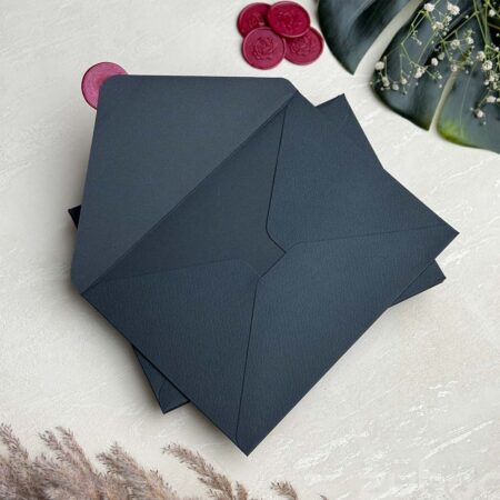 std black envelope with wine red rose wax seal-1