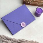 Counter flap envelope purple and lilac lily wax seal set