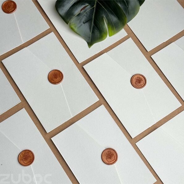 Invitation envelope lightest grey with bronze gold envelope wax seal