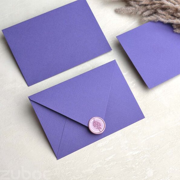 Counter flap envelope purple and lilac lily wax seal set-3