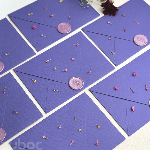 Counter flap envelope purple and lilac lily wax seal set-4