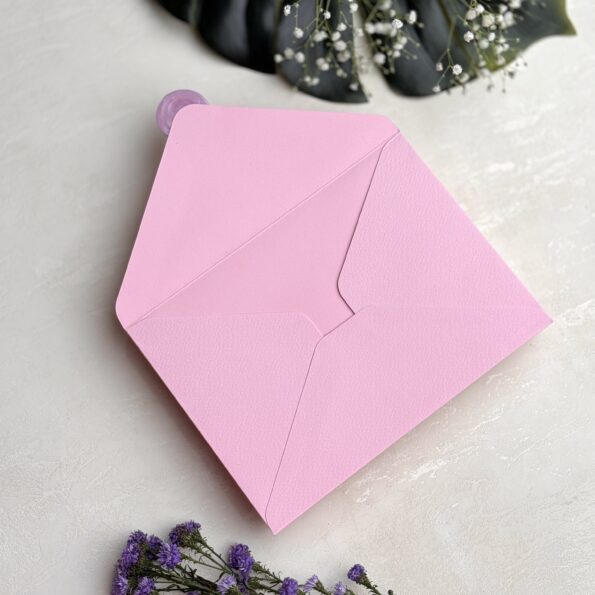 Baby pink std envelope and lilac lily wax seal-1