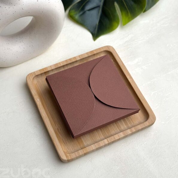 Elegant semi circle envelope in chocolate brown , a lovely personalized envelopes-3