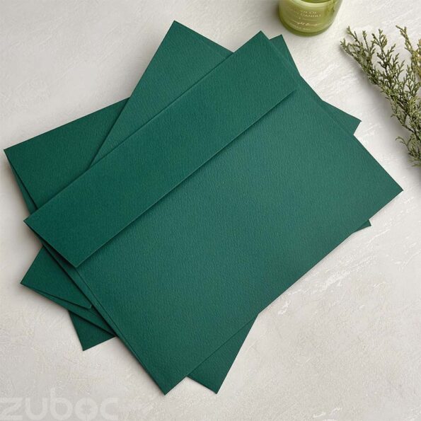 Professional forest green Short Flap Envelope C5, designed as custom business envelopes-2