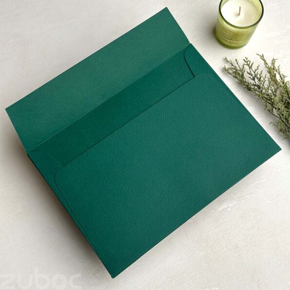 Professional forest green Short Flap Envelope C5, designed as custom business envelopes-1