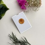 Normal white top tag envelope and light gold hydrangea wax seal