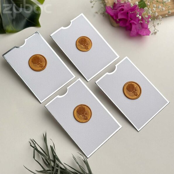 Normal white top tag envelope and light gold hydrangea wax seal-3