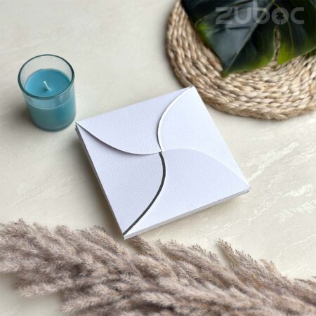 Normal white semi circle envelope with foil line, perfect for personalized envelopes