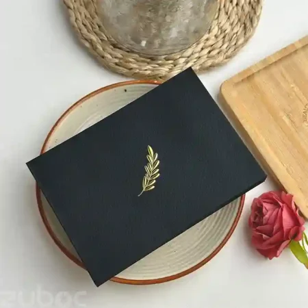 Elegant foiled envelopes with a booklet envelope design -chocolate brown