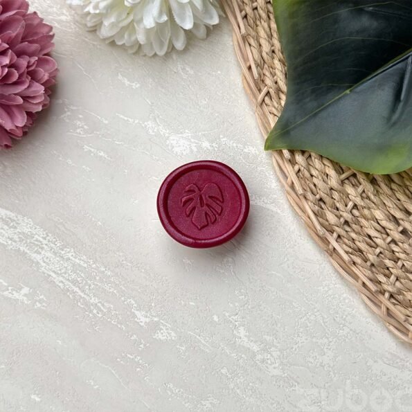 Wine Red Monstera Wax Seal, for crafts and ideal envelopes gifts-2