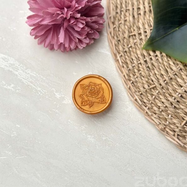 Light Gold Rose Wax Seal, for crafts and gifts-1