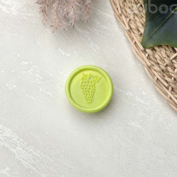 Wax seal in lime green grape design, perfect for crafts, envelopes, and gifts-2