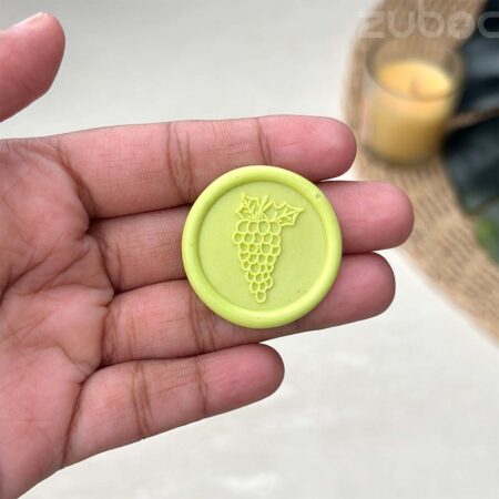 Wax seal in lime green grape design, perfect for crafts, envelopes, and gifts-1