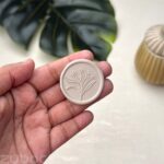 Mini Flower Wax Seal – Light Grey, 3 cm