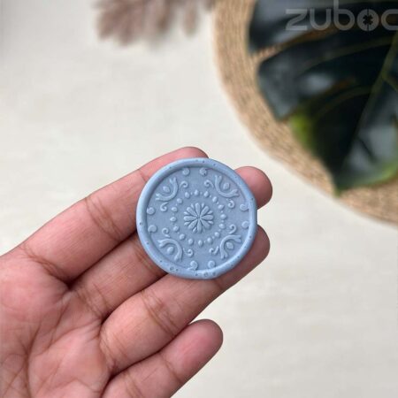 Light Blue Moorish Wax Seal for envelopes and invitations, 3cm round seal.