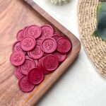 Wine Red Monstera Wax Seal, 2.5 cm round seal for crafts and gifts by Zuboc