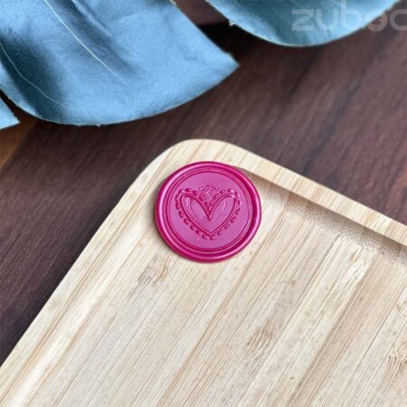 Magenta heart wax seal, ideal for envelopes, crafts, and gifting