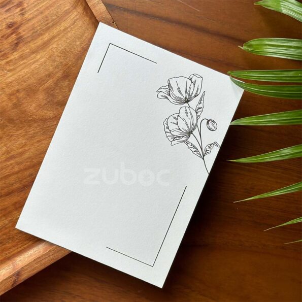 Silver foiled floral insert for branded envelopes