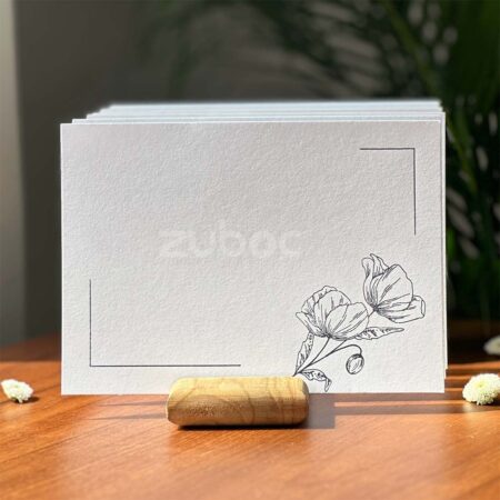 Silver foiled floral insert for branded envelopes